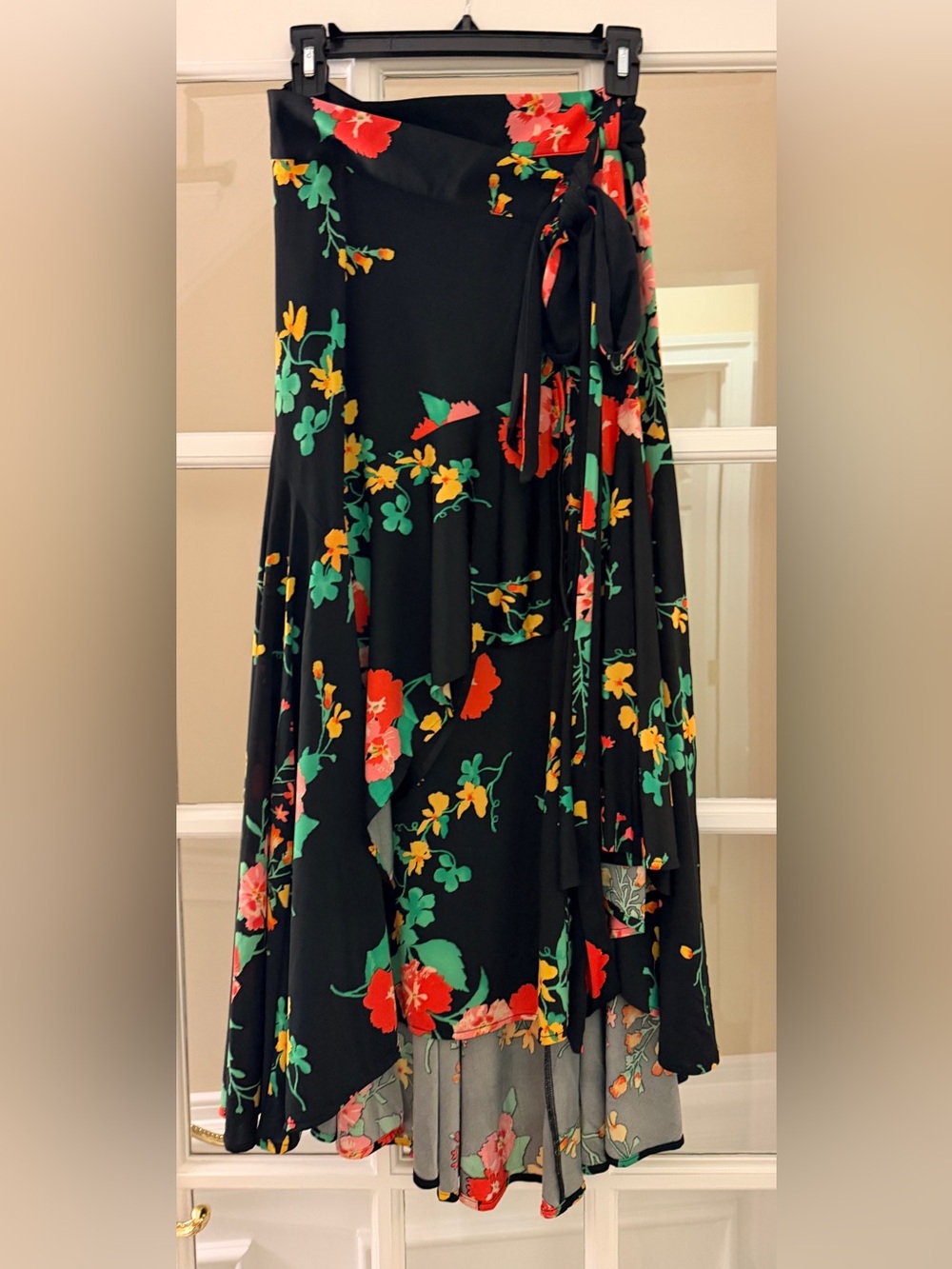 NWT Cabi #5700 Drama Skirt M Midnight Flowers Floral Wrap Midi Maxi